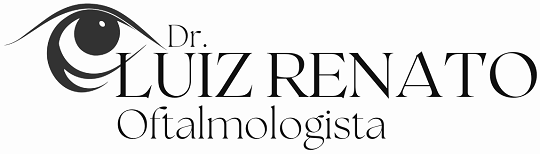 Logotipo completo de olho e descrição do Dr. Luiz Renato Especialista em Cirurgia de catarata, Oftalmo Luiz Renato
